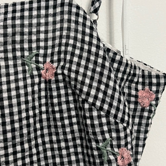 Lulus Fairgrounds Black and White Gingham Embroidered Mini Dress. - Picture 9 of 10